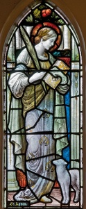 St Agnes, stained glass window, Samuel Evans, Maindee, Newport