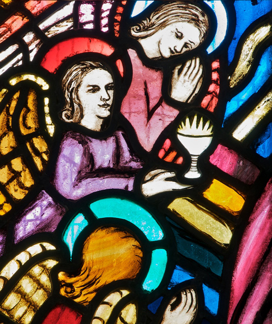 Angels in stained glass by Joan Howson.